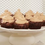 Dark chocolate brownies with peanut butter frosting by Lolly Jane