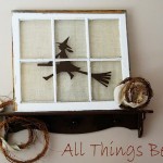 silhouette witch burlap frame