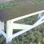 pottery barn farmhouse bench stamp bench DIY