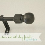 DIY Clay Finials Curtain Rod by Lolly Jane