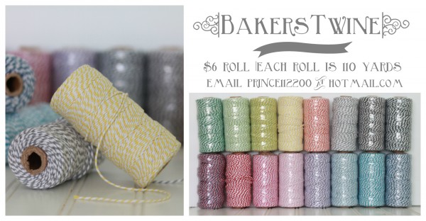 Super cheap bakers twine!! $6/ roll! email prince112200@hotmail.com