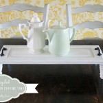 Upcycled cupboard door serving tray by LollyJane.com #upcycle #cupboarddoor