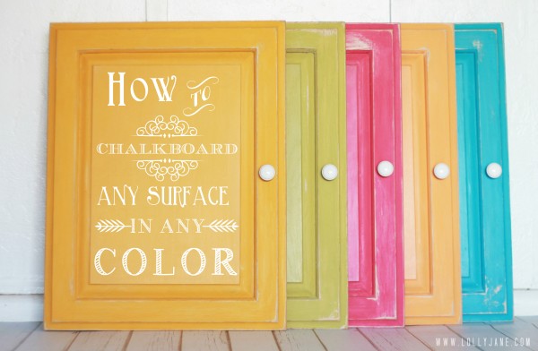 How to chalkboard any surface in any color #chalkboard #diy