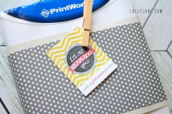 Tie free printable to a ream of paper for the perfect teacher appreciation gift via LollyJane.com