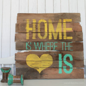 DIY Home is where the heart is pallet sign via lollyjane.com #palletart #diy