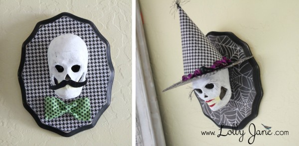 DIY Halloween skull plaques |lollyjane.com