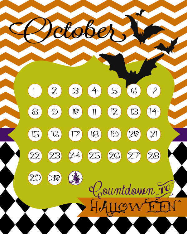 FREE Halloween countdown calendar printables by Lolly Jane