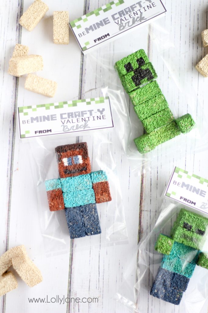 Minecraft Valentines / FREE Printable Bag Toppers #Minecraft