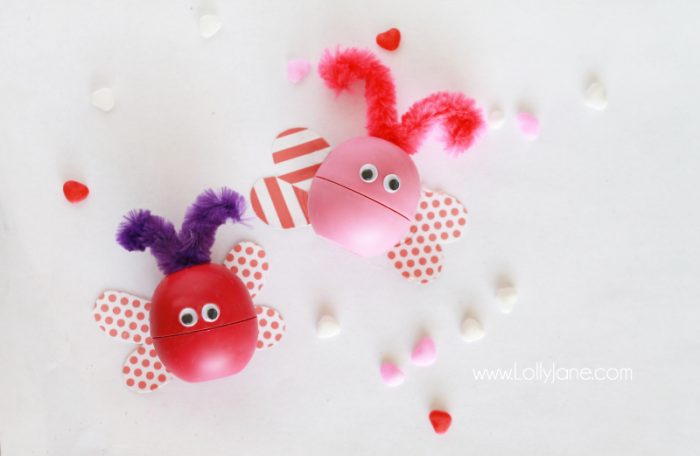EOS Lip Balm "Love Bug" Valentines. So cute! (Includes printable tag, too!)