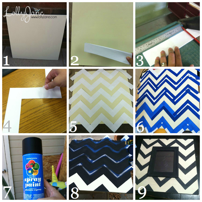 DIY Chevron Patterned Canvases