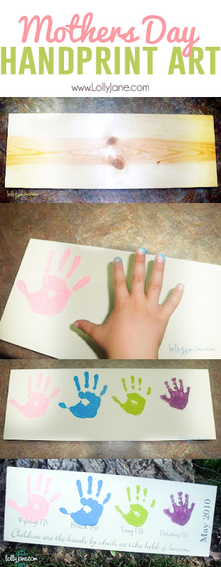 Mothers Day Handprint Art. Super cute! Great for Grandparents Day, too! [lollyjane.com]