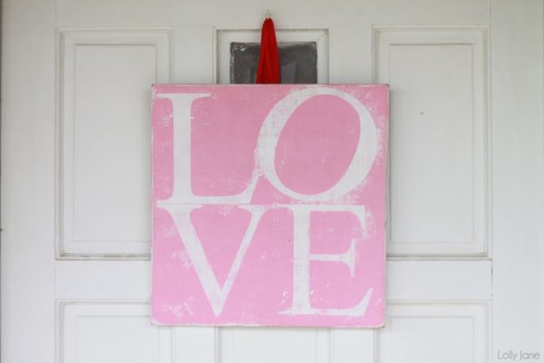 LOVE Valentines Sign lollyjane #valentinesday #craft