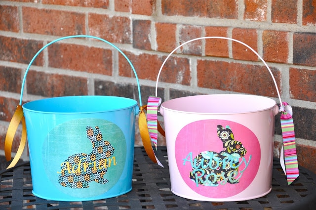 Chalkboard Label Easter Basket Buckets