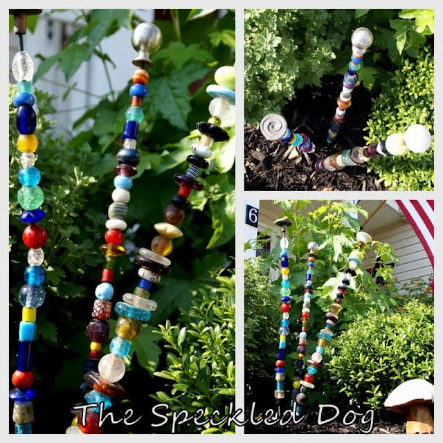 DIY beaded garden stakes