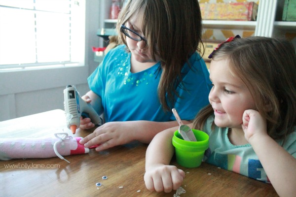 Hot glue is all you need to make sock snakes!