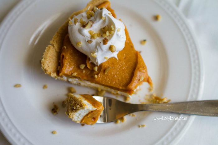 Put this sensational double layer cheesecake pumpkin pie on your fall to eat list, yum! Great Thanksgiving dessert or easy fall recipe!