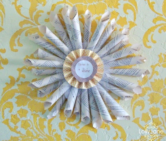 Book Page Wreath