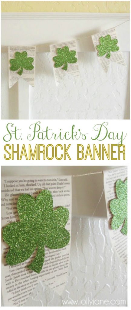 glitter shamrock banner