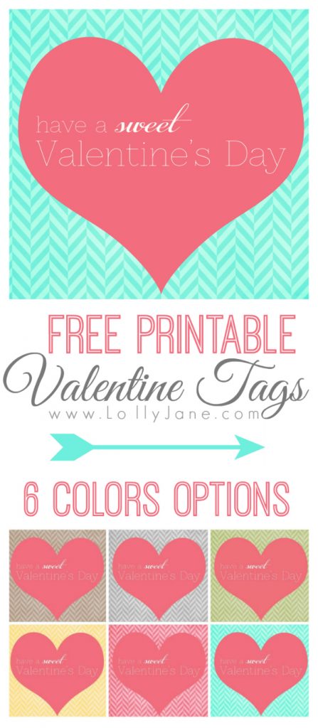 FREE printable Valentine's tag!! Matches any cute decor or treat you're gifting this year! {lollyjane.com}