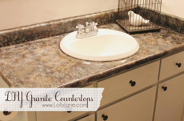 Diy Granite Countertops - How To Paint Bathroom Countertops Look Like Granite