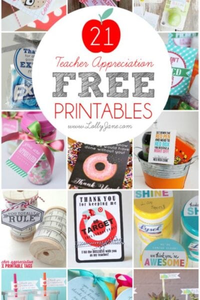 Take a look at all these ways to show your teacher you are thankful with these FREE Teacher Appreciation Printables. Affordable teacher appreciation ideas! Free teacher appreciation gift tags! LOTS of great teacher thank you ideas!