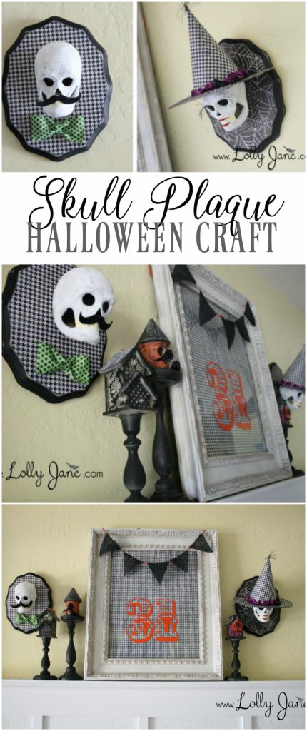 Skull plaques Halloween craft