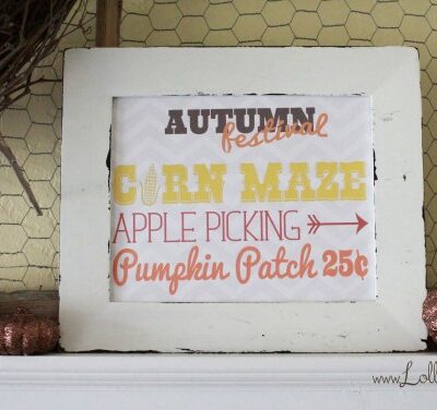 Autumn Wood Sign with free printable