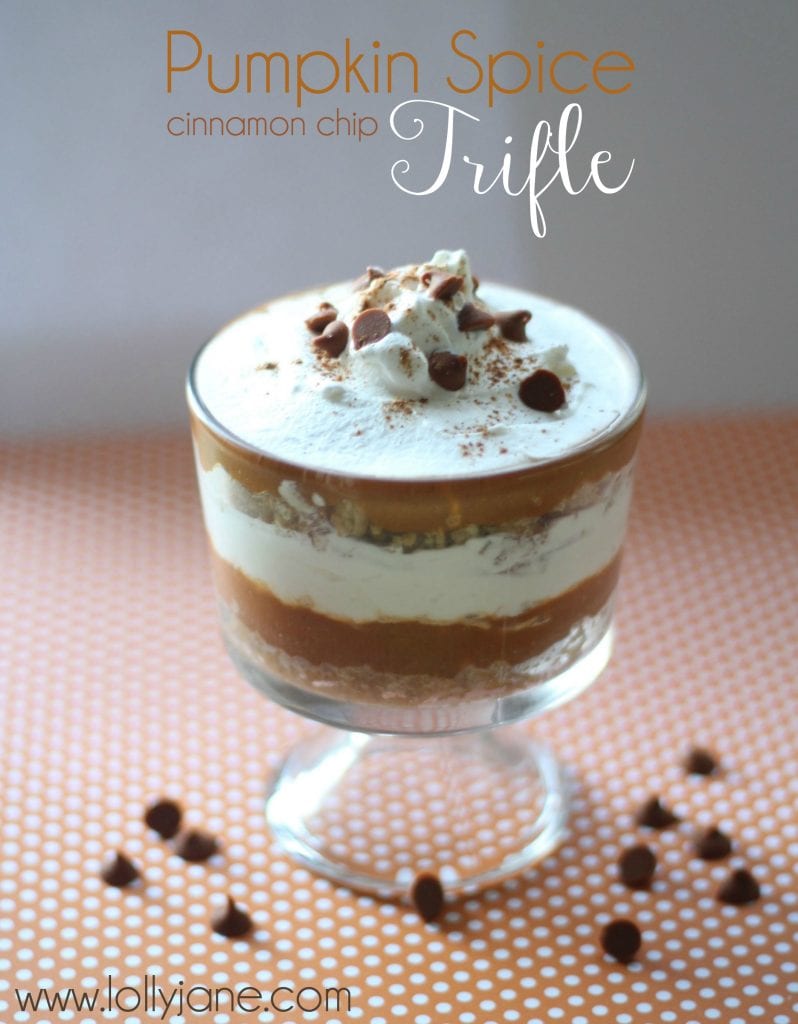 Pumpkin spice cinnamon chip trifle