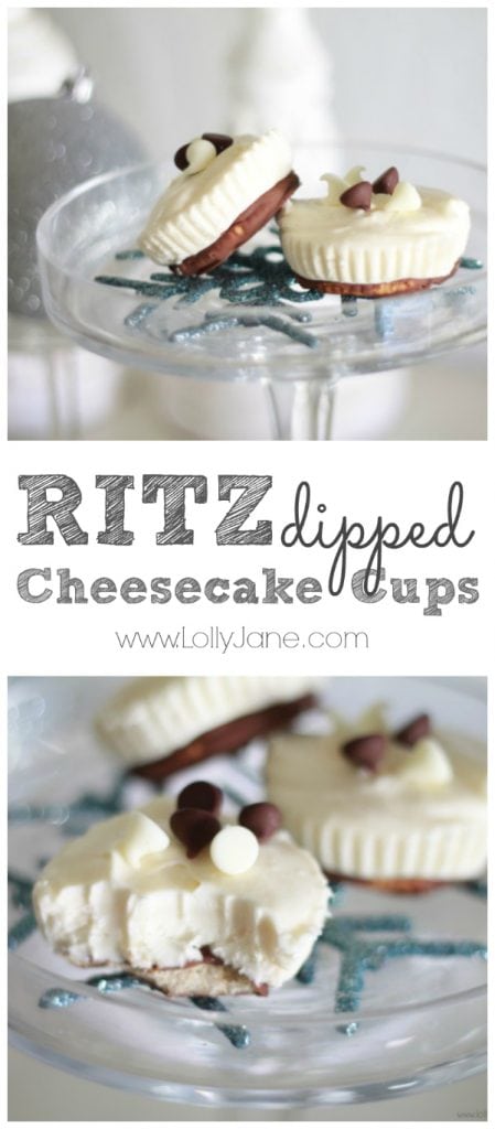 Easy Ritz dipped cheesecake cups via www.lollyjane.com