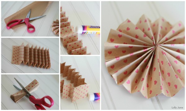 Valentine Coffee Filter Wreath via lollyjane.com #valentinesday #craft #wreath