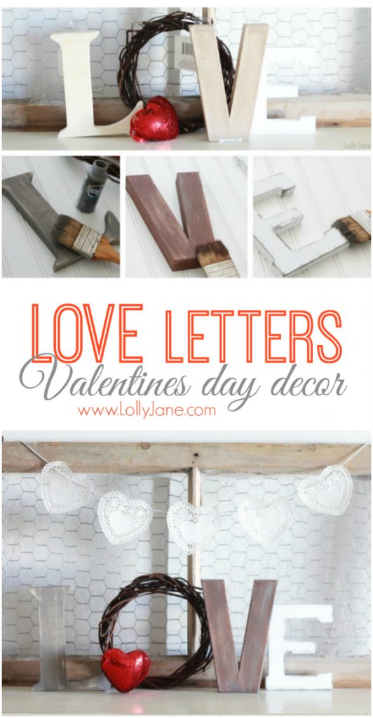 Rustic LOVE letters...easy Valentine's Day decor!