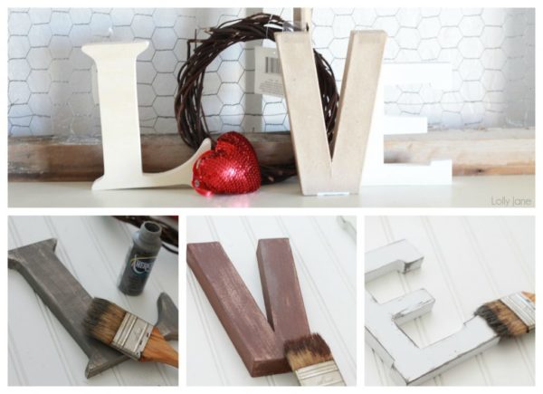 valentines day love letters mantel decor (3)