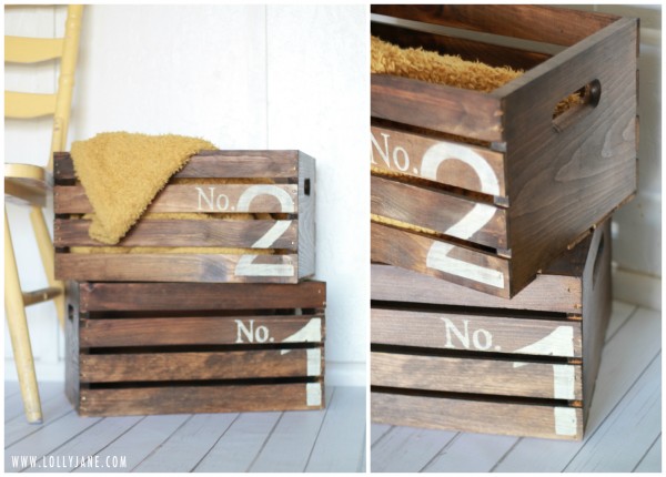 How to create vintage numbered crates | Lolly Jane