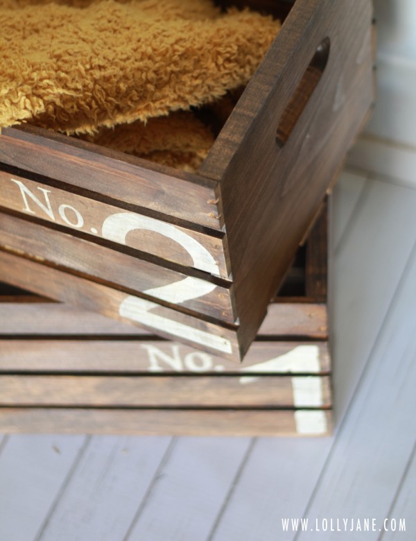 How to create vintage numbered crates by LollyJane.com