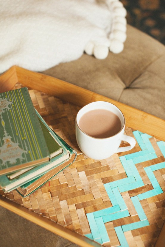 diy herringbone tray