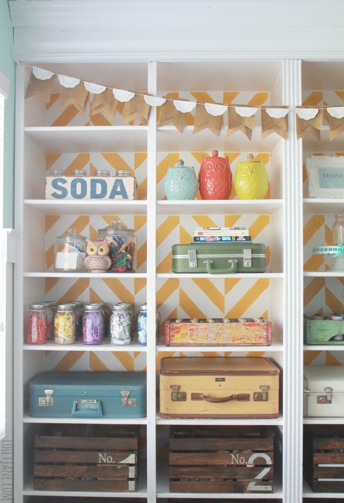 Such a pretty craft room! Love all of the yellow, so bright and cheery!