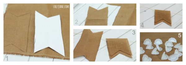 Instructions to make a burlap doily bunting, cheap and easy! #bunting