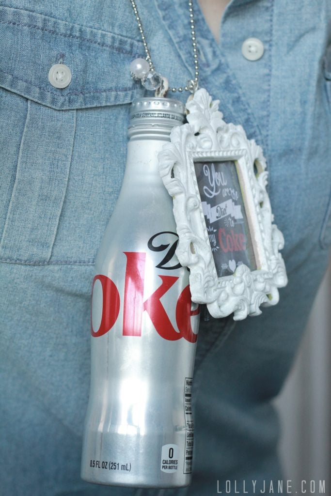 DIY Diet Coke drinkable necklace