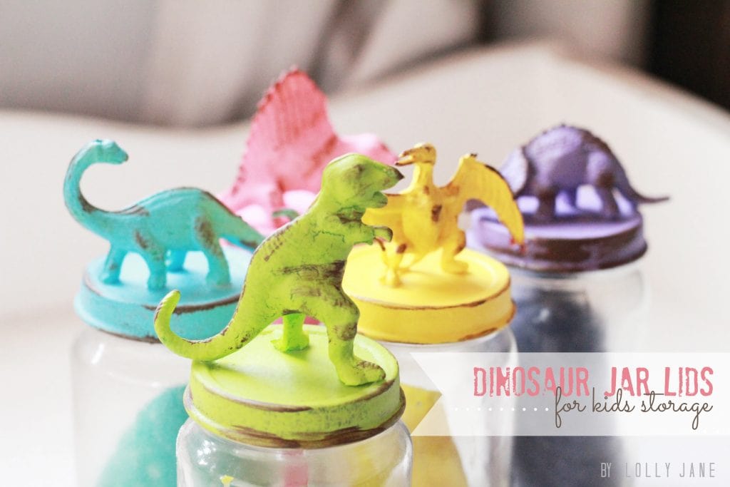 Dinosaur jar lids for kids storage