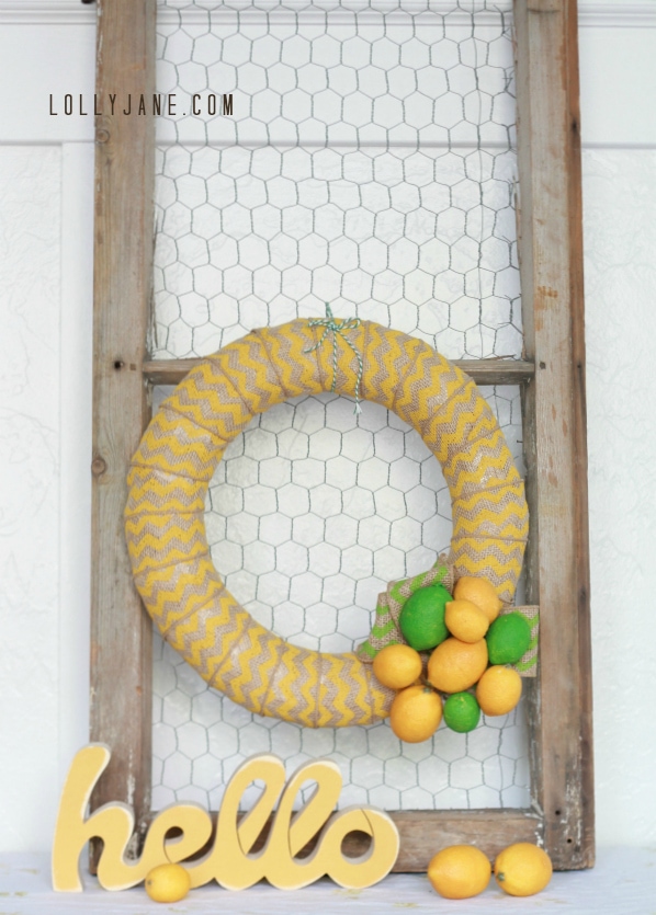 Cute chevron citrus wreath by LollyJane.com