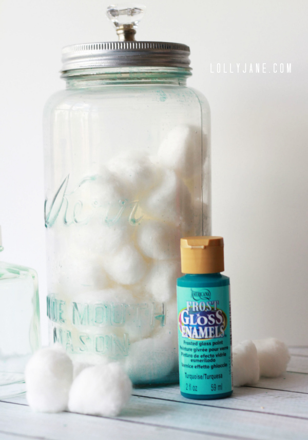 distressed glass painted mason jar