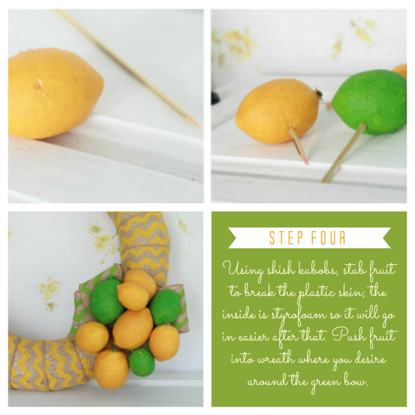 DIY chevron citrus wreath- see the full tutorial at lollyjane.com