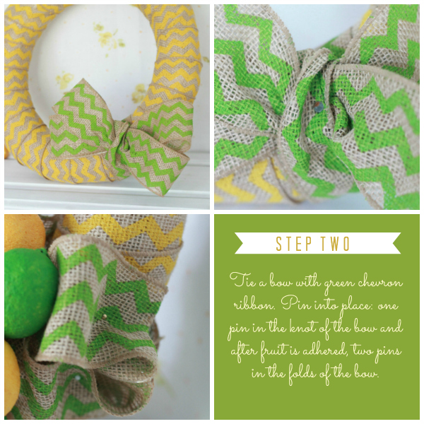 DIY chevron citrus wreath- full tutorial at lollyjane.com