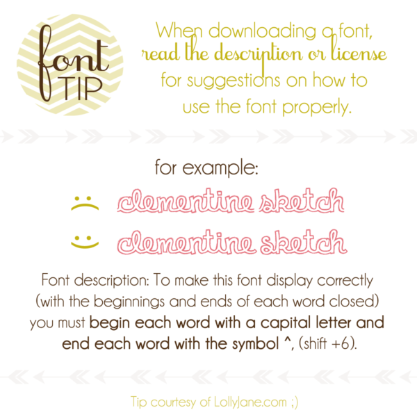 Font tips from those font addicts at LollyJane.com ;)