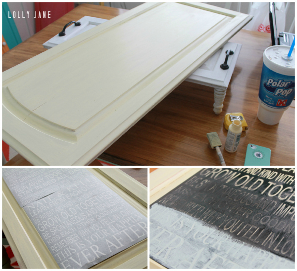 DIY subway art cupboard door