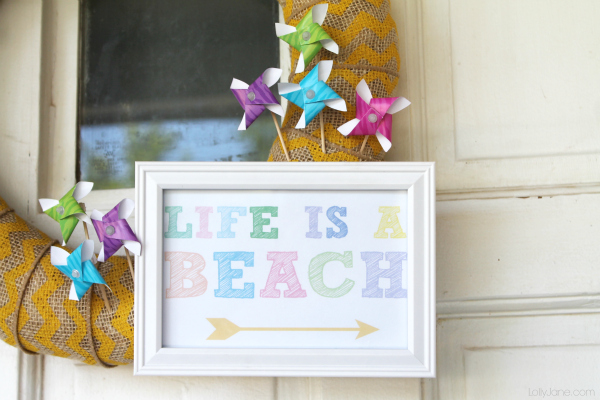 Life is a Beach wreath + bonus printable!