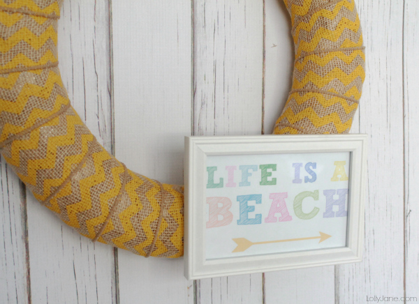 Life is a Beach wreath + bonus printable!