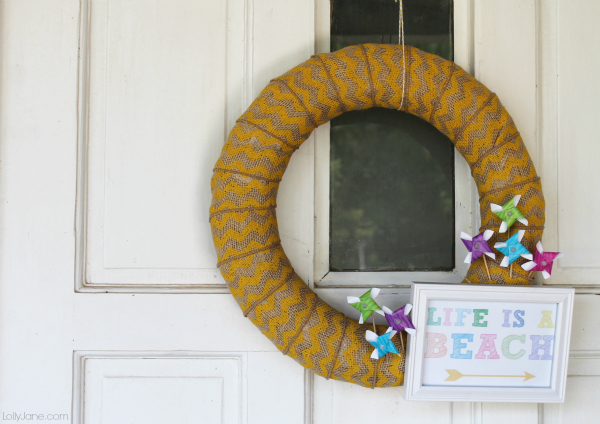 Life is a Beach wreath + bonus printable!