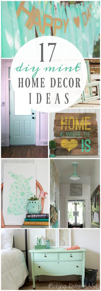 17 DIY mint home decor ideas. Lots of DIY mint decor ideas, such cute colorful home decorations!