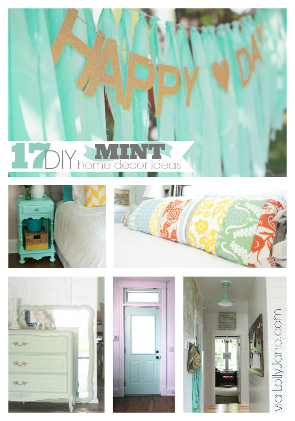 17 DIY mint home decor ideas via LollyJane.com